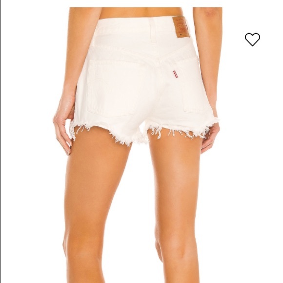 Levi's Pants - Levi’s 501 Original Short White 4 Button Fly High Rise Distressed Raw Hem Shorts
